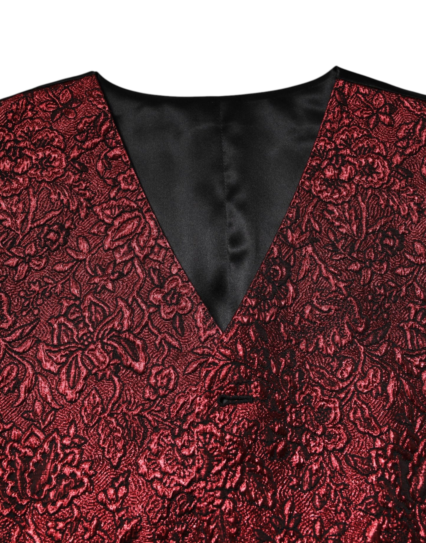 Dolce & Gabbana Rote Weste aus floralem Brokat für formelle Herren