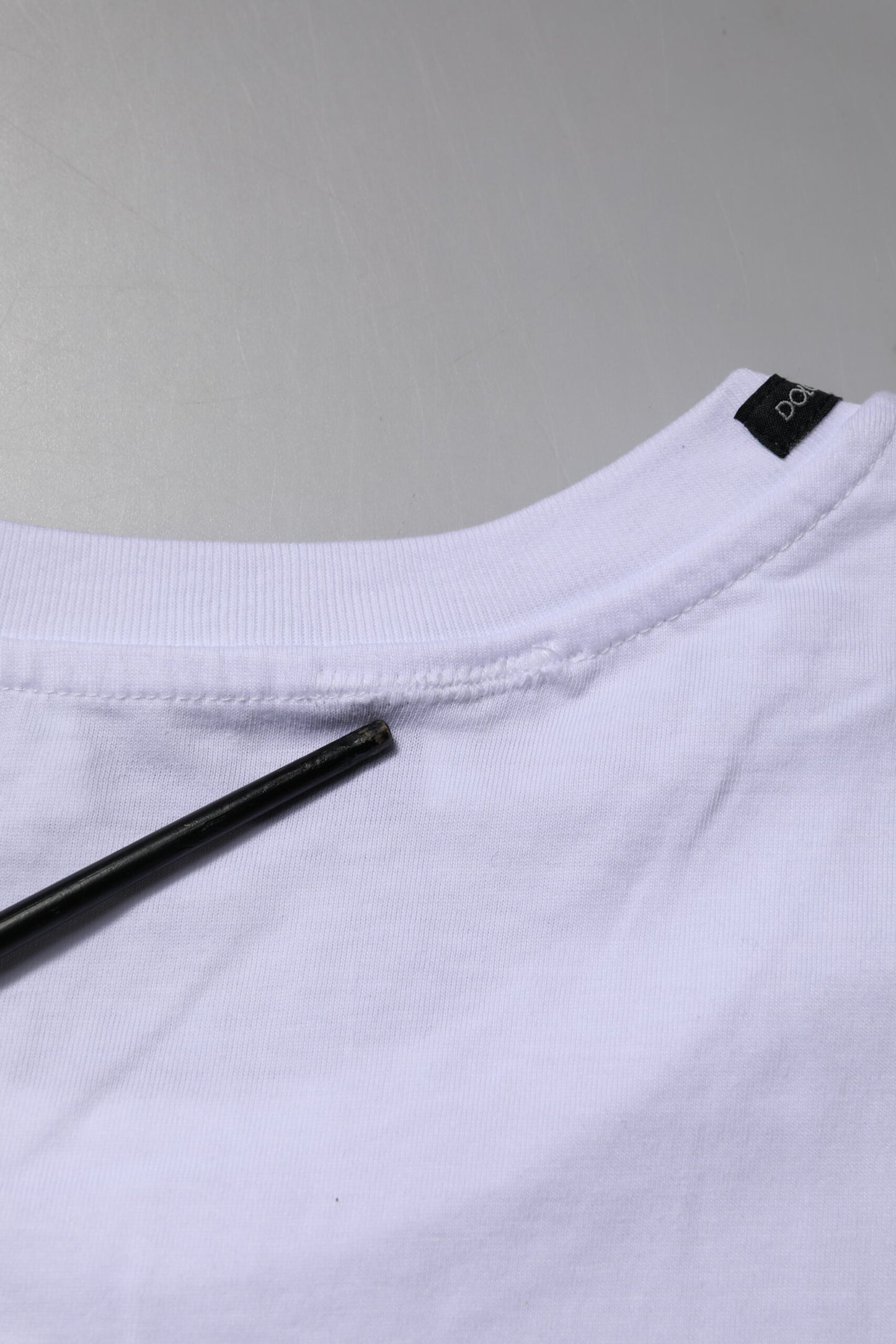 Dolce & Gabbana – Weißes T-Shirt aus Baumwolle mit kurzen Ärmeln und Rundhalsausschnitt