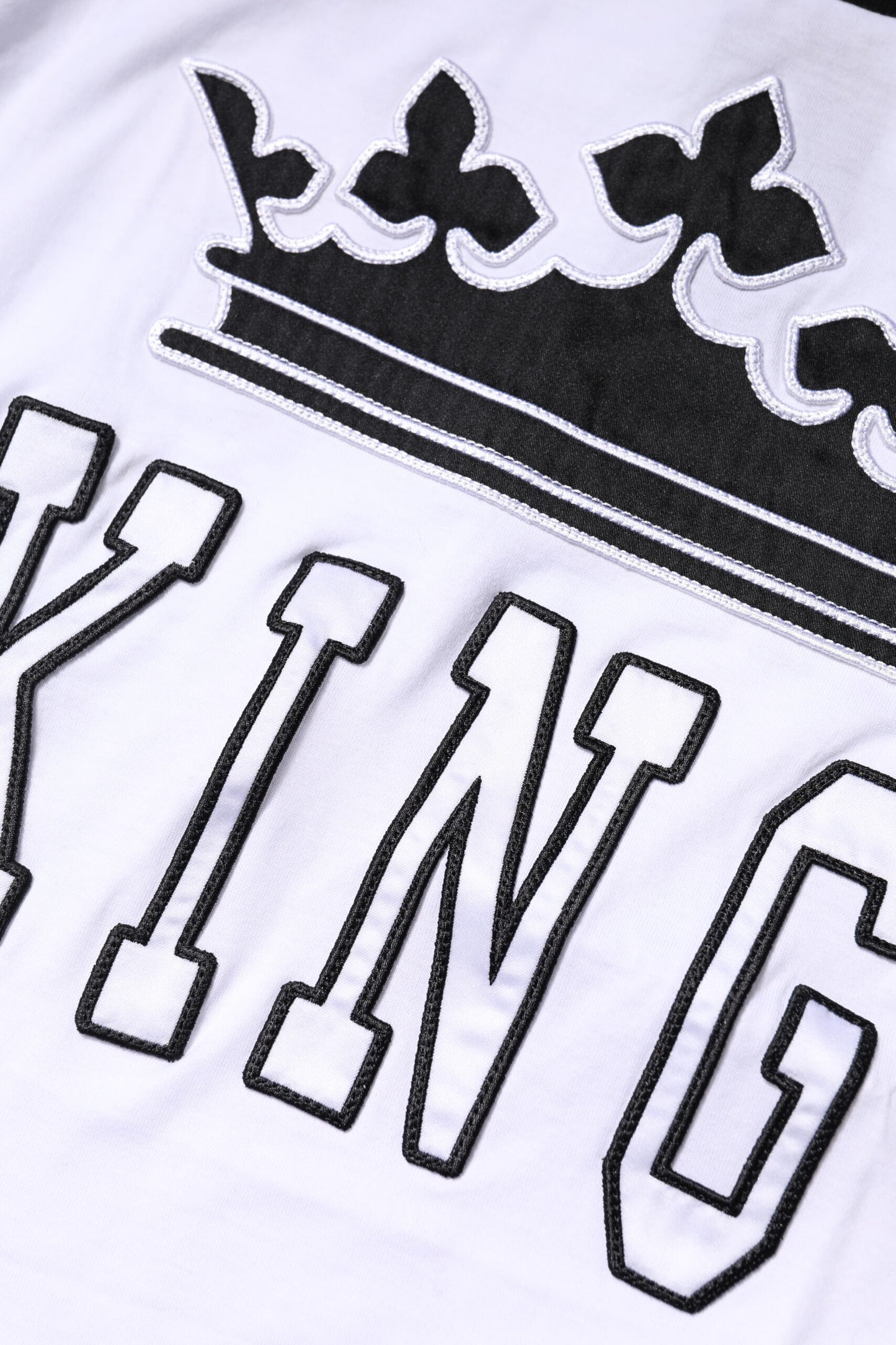 Dolce & Gabbana – Weißes Baumwoll-T-Shirt mit Kronenkönig-Stickerei