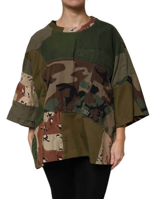 Dolce & Gabbana – Mehrfarbiges Oversize-T-Shirt mit Camouflage-Muster