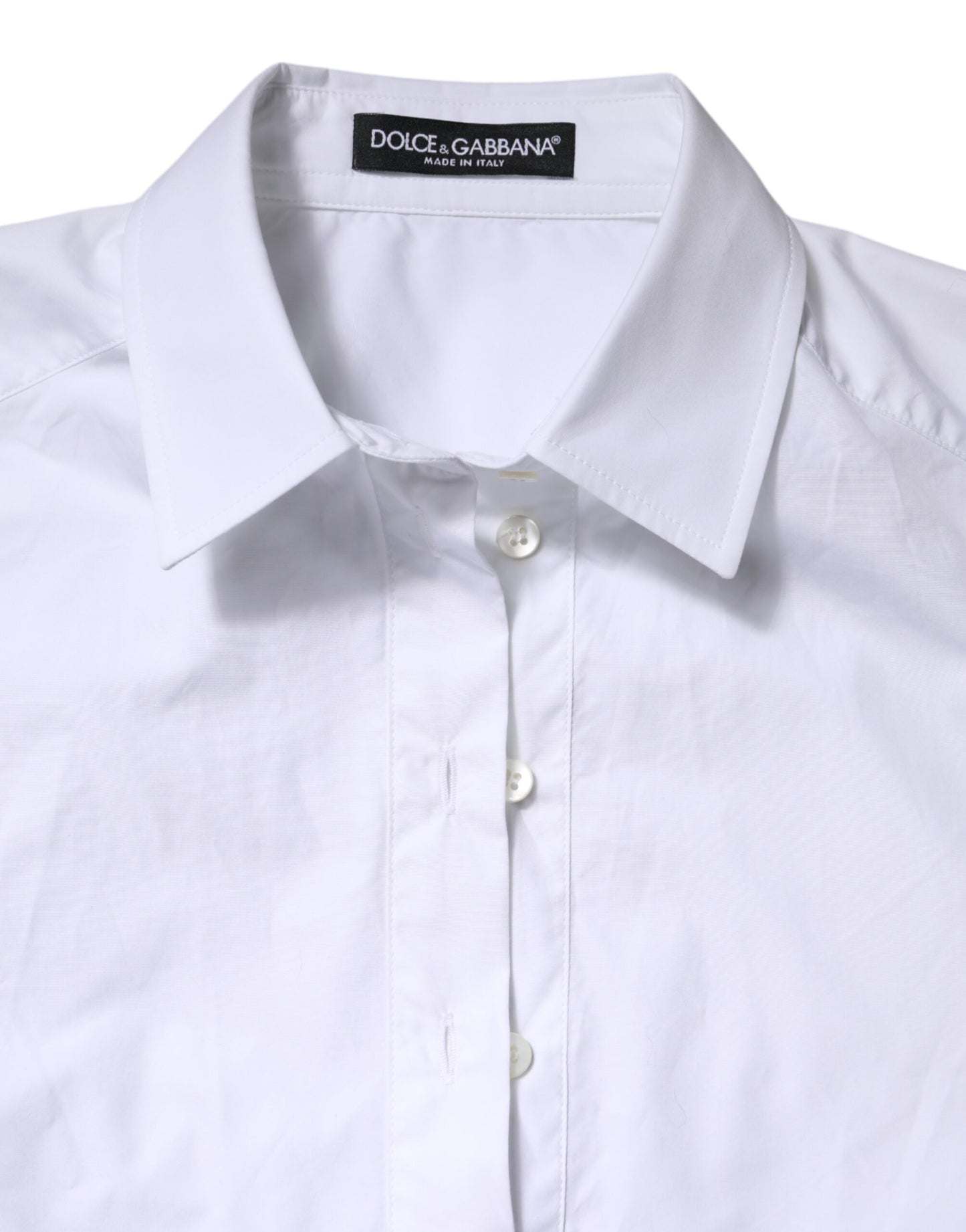 Dolce & Gabbana – Weißes Poloshirt aus Baumwolle mit kurzen Ärmeln und Kragen