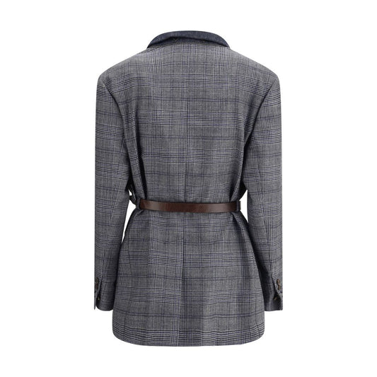 Brunello Cucinelli Grauer Blazer aus Fleecewolle