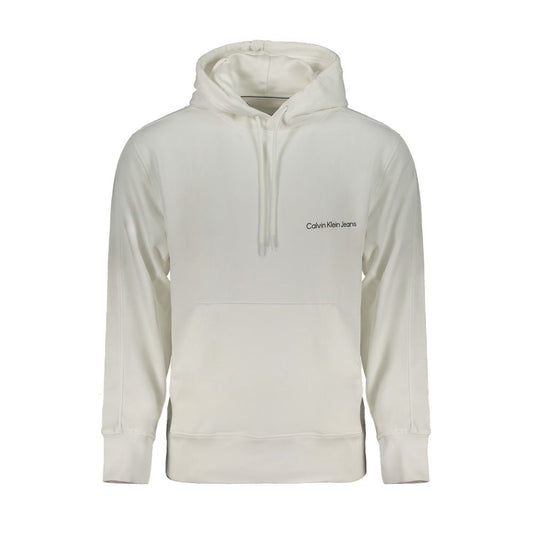 Calvin Klein Weißer Baumwollpullover für Herren mit Kapuze