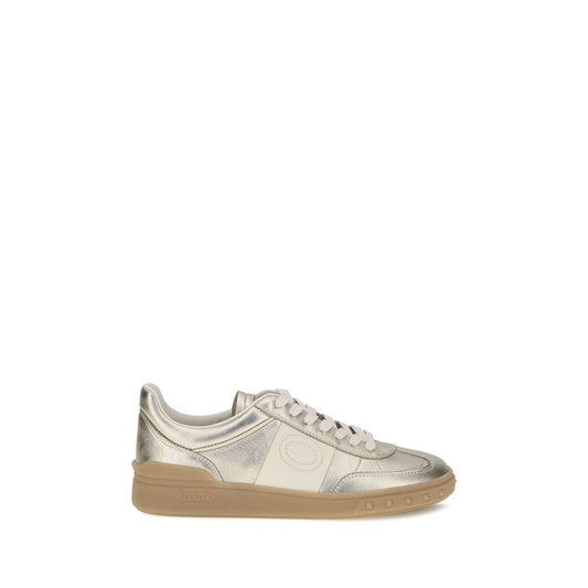 Valentino Garavani Goldene Kalbsleder-Sneaker Bos Taurus mit niedrigem Schaft
