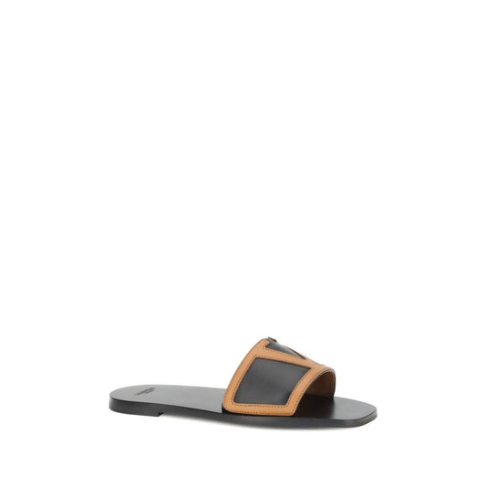 Valentino Garavani Schwarze Kalbsleder-Sandalen Modell Bos Taurus
