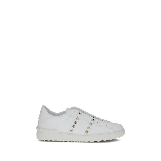Valentino Garavani Weiße Kalbsleder-Sneaker Bos Taurus mit niedrigem Schaft