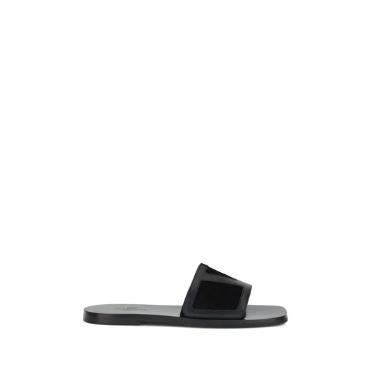 Valentino Garavani Schwarze Kalbsleder-Sandalen Modell Bos Taurus