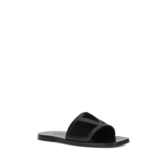 Valentino Garavani Schwarze Kalbsleder-Sandalen Modell Bos Taurus
