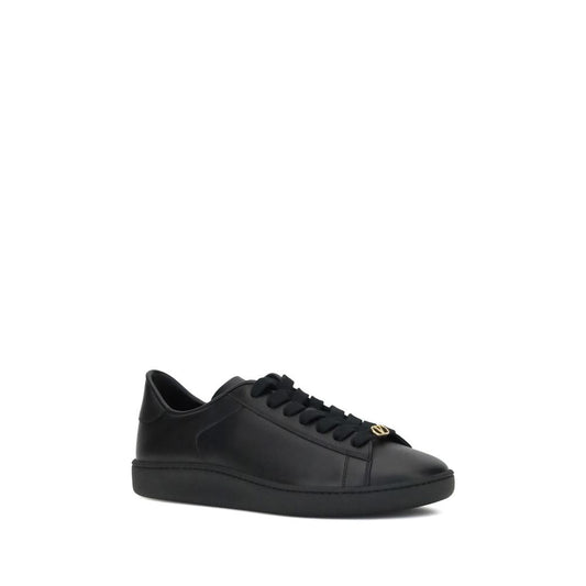 Valentino Garavani Schwarze Kalbsleder-Sneaker Bos Taurus mit niedrigem Schaft