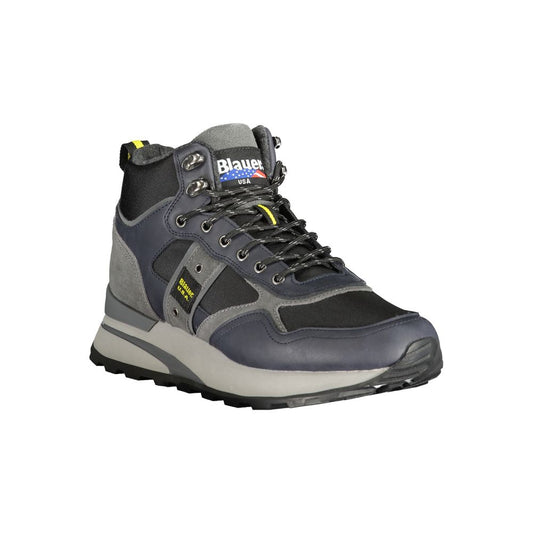 Blauer Herren-Sneaker aus blauem Leder