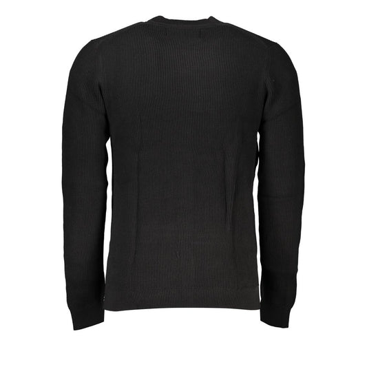 Calvin Klein – Eleganter schwarzer Pullover mit Rundhalsausschnitt und Logo