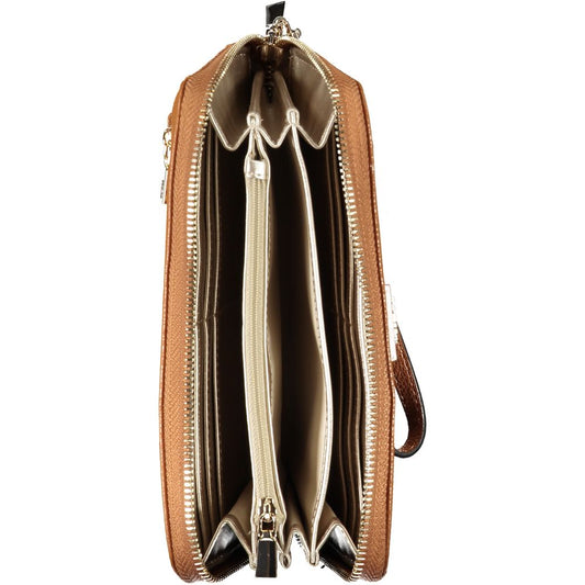 Guess Jeans Chic Braune Polyethylen-Geldbörse mit Münzfach