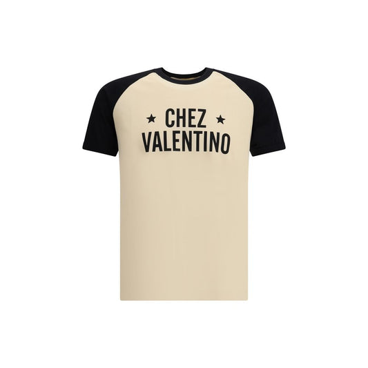Valentino T-Shirt aus cremefarbener Baumwolle