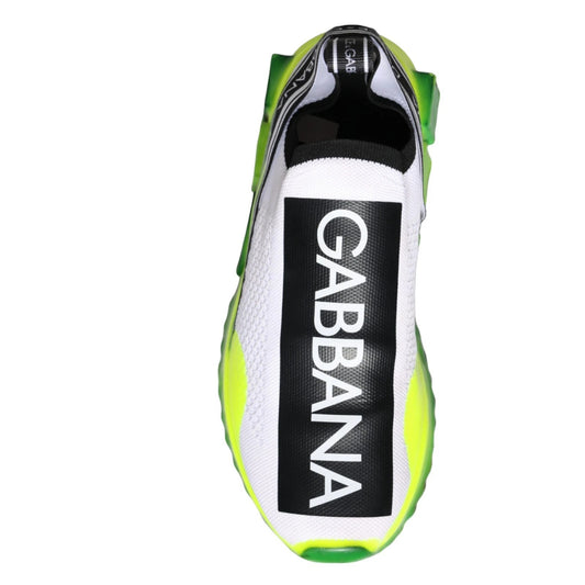 Dolce & Gabbana Weiß Gelb Slip On Sorrento Sneakers Schuhe