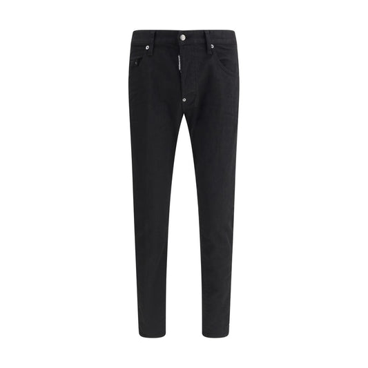 Dsquared² Schwarze Baumwolljeans mit geradem Bein