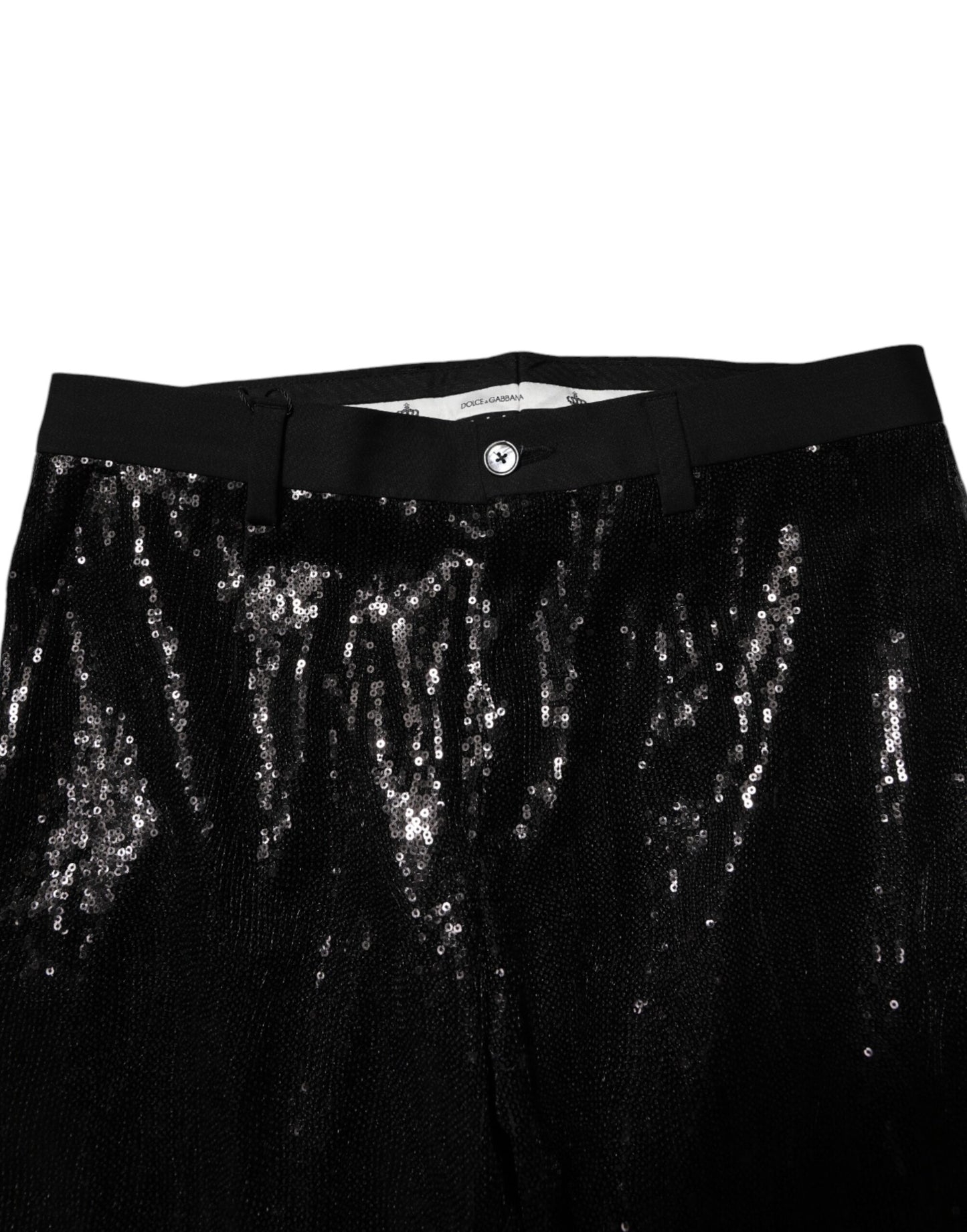 Dolce & Gabbana Schwarze Hose mit Paillettenverzierung