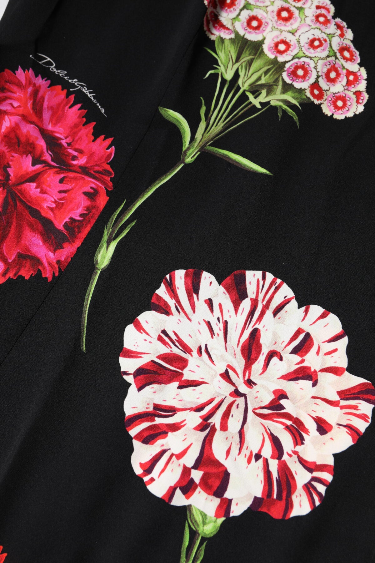 Dolce & Gabbana – Schwarzes, ärmelloses Tanktop mit Blumenmuster
