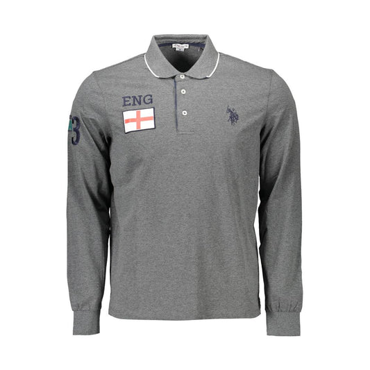 US POLO ASSN. Graues Herren-Poloshirt aus Baumwolle