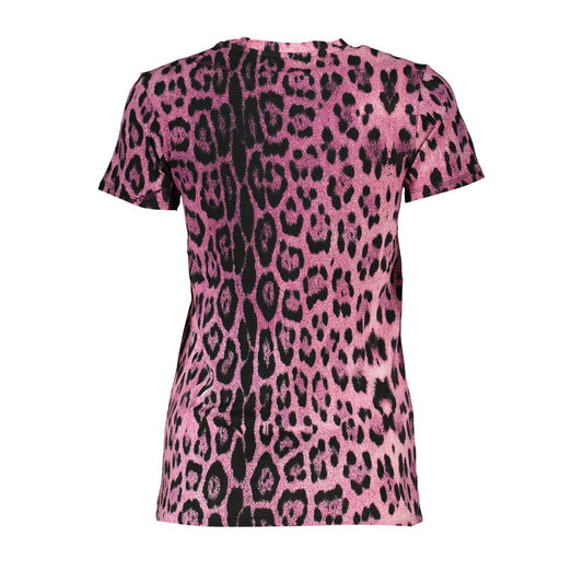 Cavalli Class Rosa Baumwoll-T-Shirt für Damen