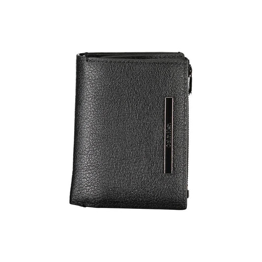 Calvin Klein – Elegante schwarze Lederbrieftasche mit Münzfach