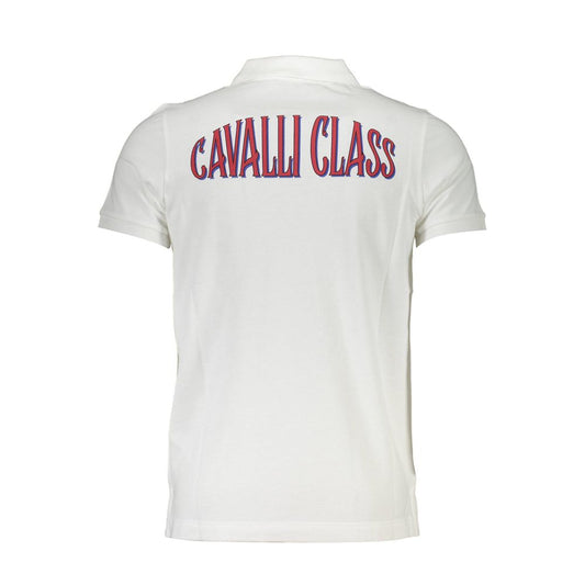 Cavalli Class Poloshirt aus weißer Baumwolle für Herren