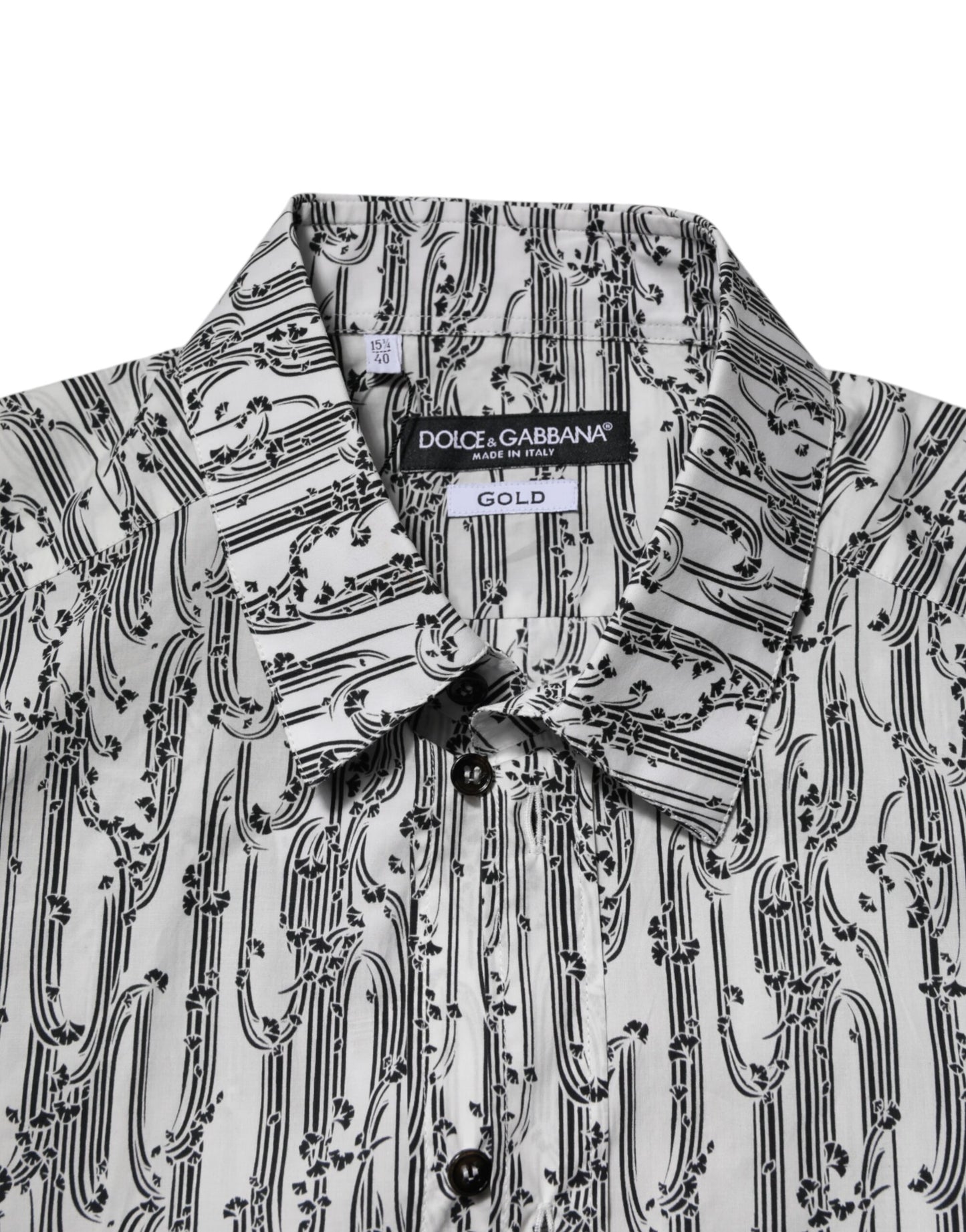 Dolce & Gabbana – Lässiges Langarmhemd mit Blumenmuster in Weiß