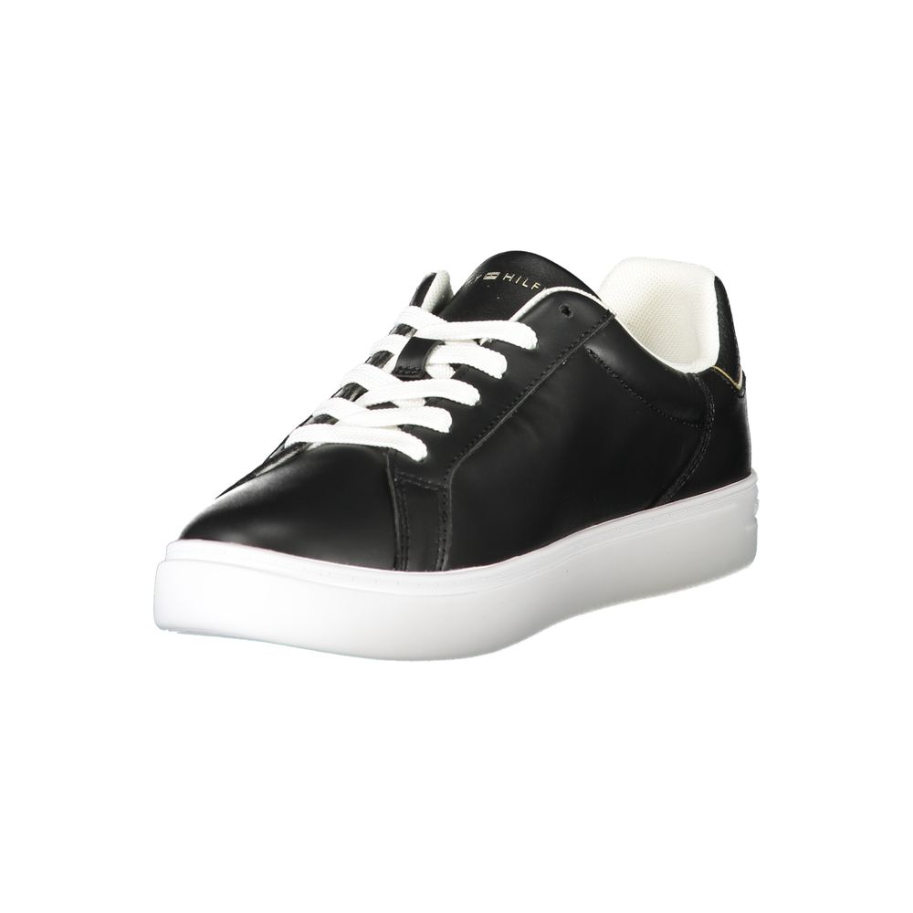 Tommy Hilfiger – Schwarze Leder-Sneaker für Damen