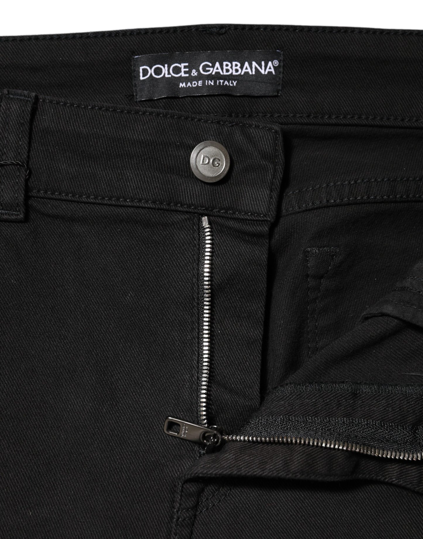 Dolce & Gabbana – Schwarze Jeans aus Baumwolldenim mit mittlerer Taille