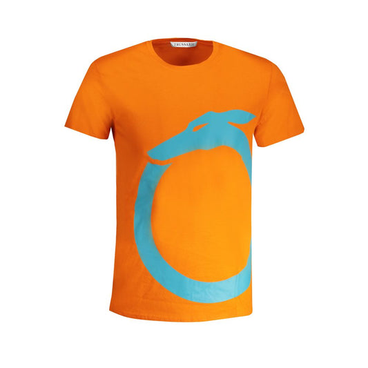 Orangefarbenes Baumwoll-T-Shirt von Trussardi