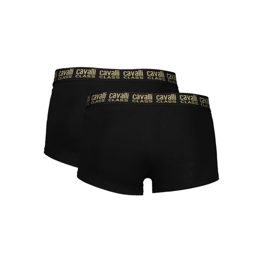 Cavalli Class Herren-Boxershorts aus schwarzer Baumwolle