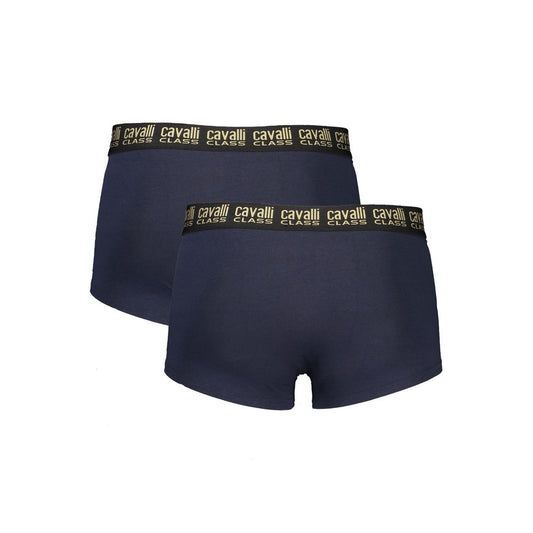 Cavalli Class Herren-Boxershorts aus blauer Baumwolle