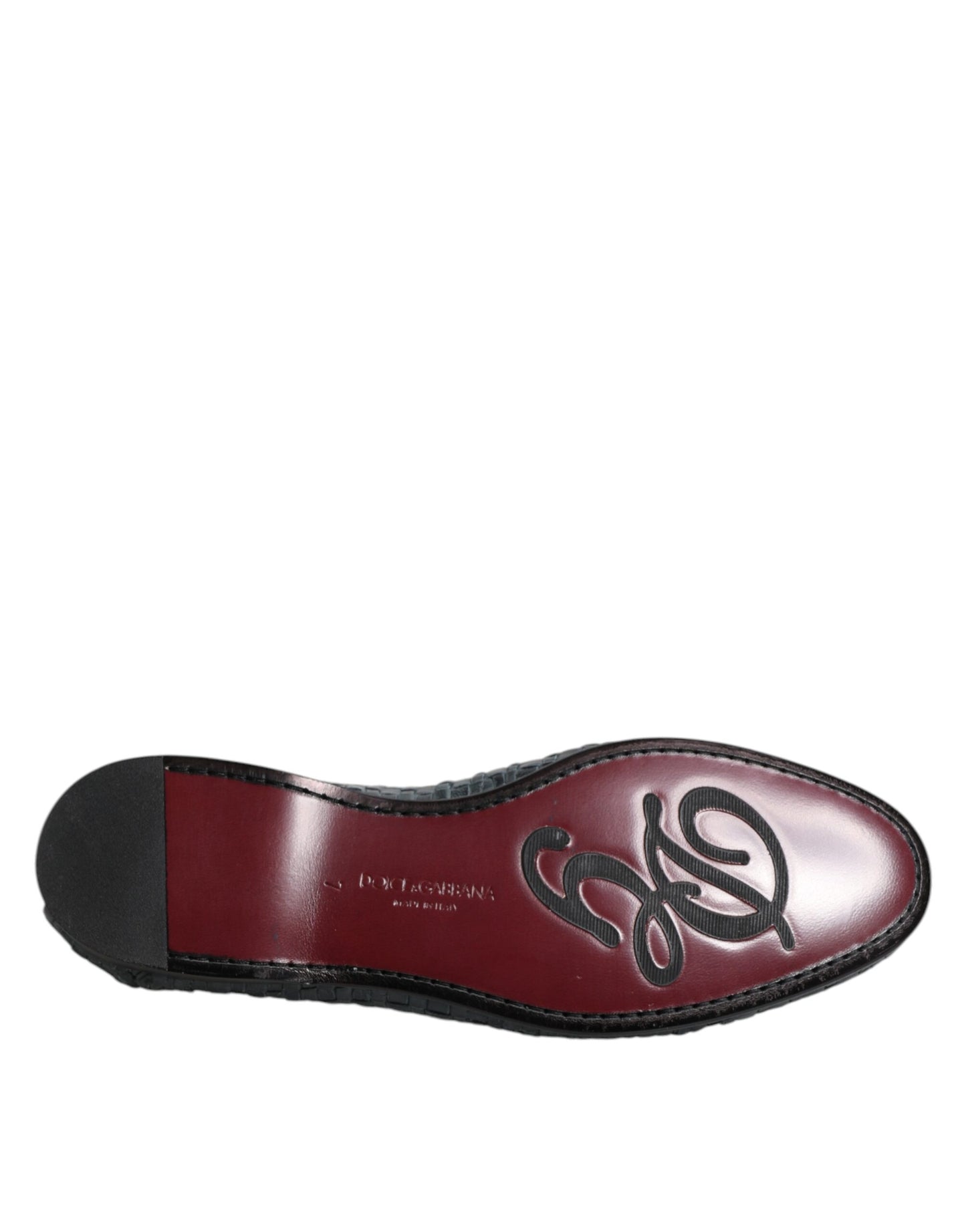 Dolce & Gabbana – Slipper aus gewebtem Leder in Blau