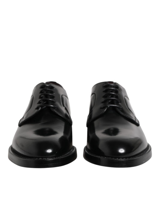 Dolce & Gabbana – Derby-Schuhe aus schwarzem Leder mit Schnürung
