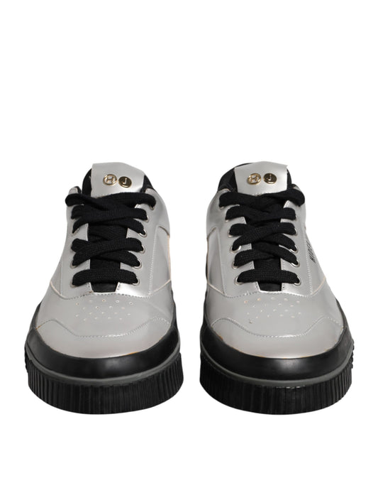 HIDE & JACK – Niedrige Schnür-Sneakers in Metallic-Silber