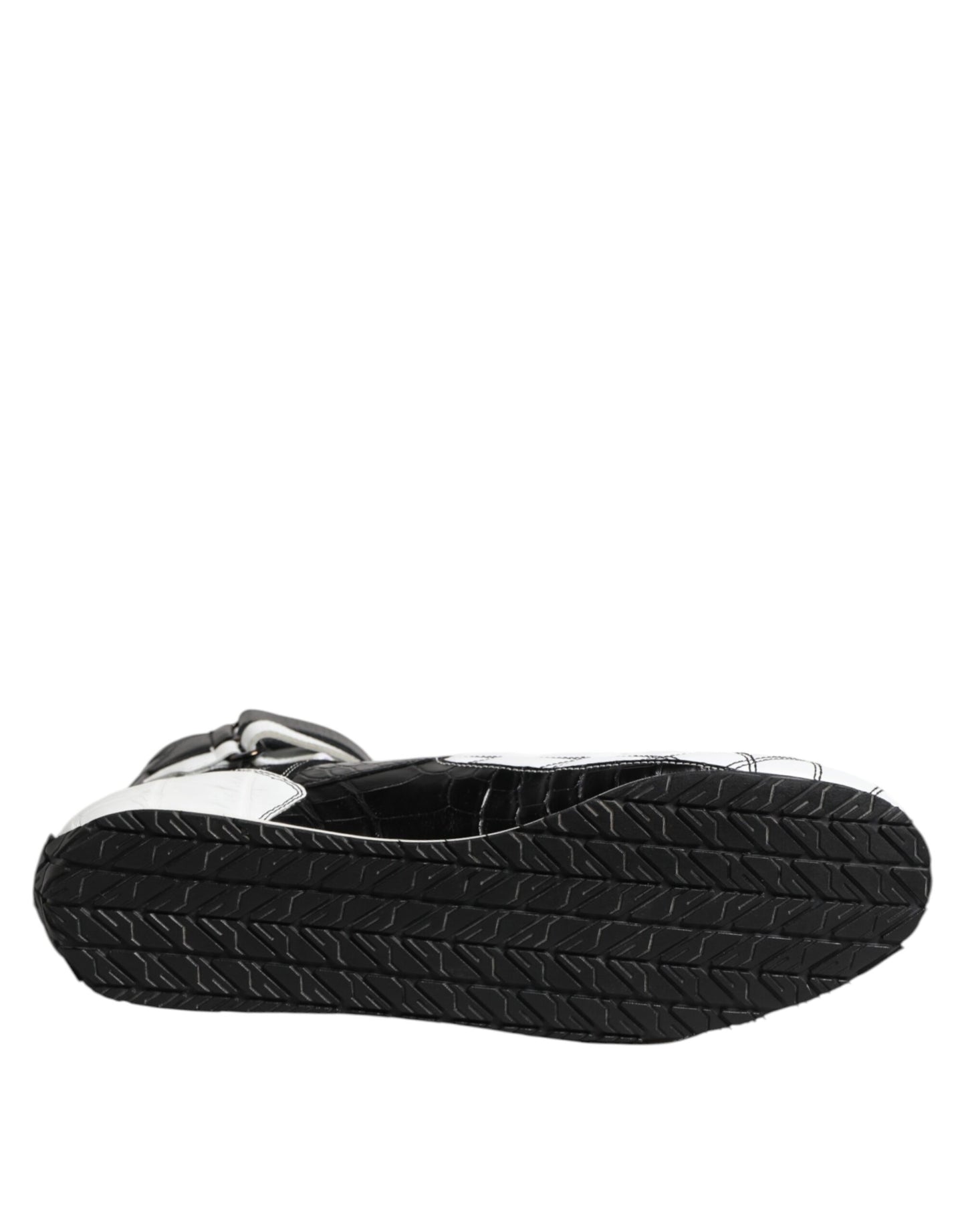 Dolce & Gabbana Schwarz-Weiß-Leder-High-Top-Sneakers