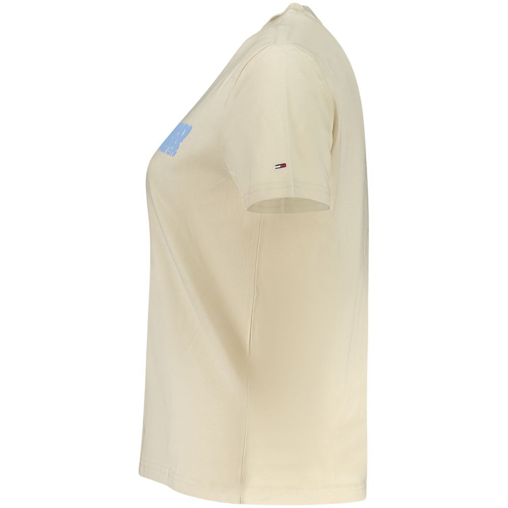 Tommy Hilfiger Beiges Baumwoll-T-Shirt für Damen