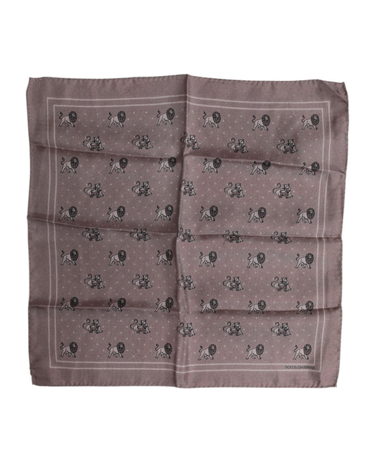 Dolce & Gabbana – Brauner quadratischer Foulard-Schal mit Animal-Print