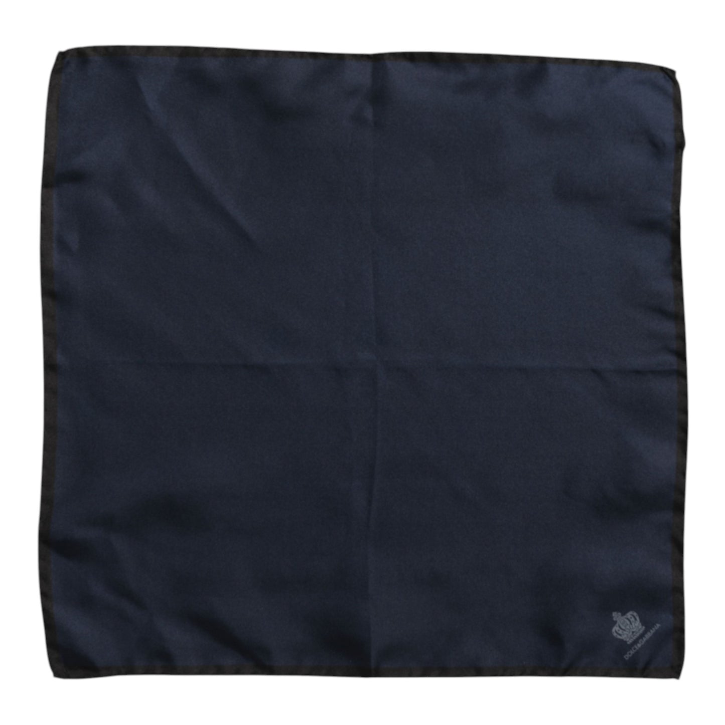 Dolce & Gabbana Blauer quadratischer Foulard aus Seide mit DG-Krone für Herren
