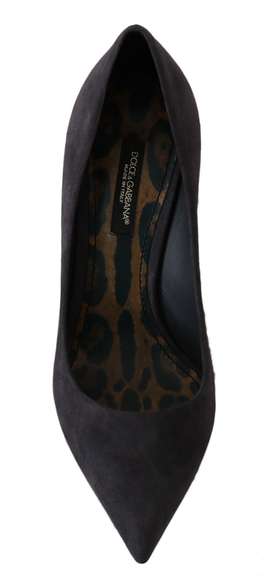 Dolce & Gabbana Grau Wildleder Stiletto Schuhe Heels