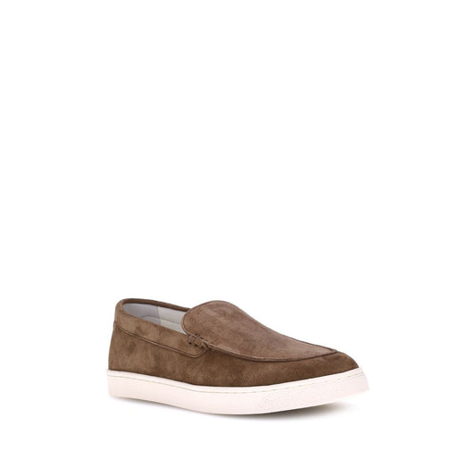 Brunello Cucinelli braune Kalbsleder-Sneaker Bos Taurus mit niedrigem Schaft