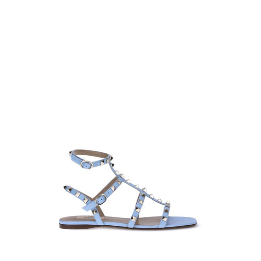 Valentino Garavani Hellblaue Kalbsleder-Sandalen Modell Bos Taurus
