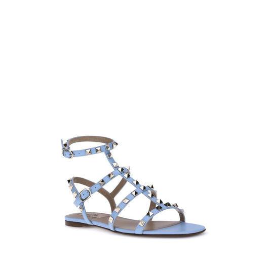 Valentino Garavani Hellblaue Kalbsleder-Sandalen Modell Bos Taurus