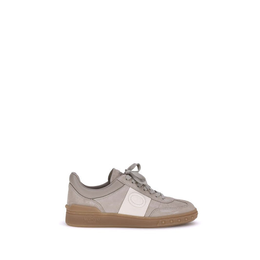 Valentino Garavani Sneaker aus beigem Kalbsleder, Modell Bos Taurus, niedrige Form.