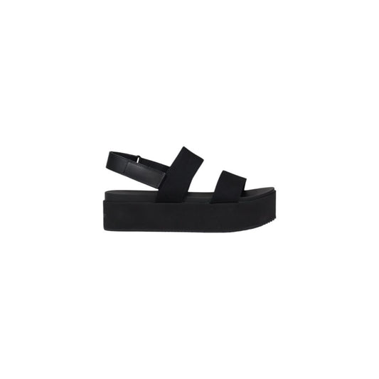 Calvin Klein Jeans Schwarze Plateau-Sandalen aus Bio-Baumwolle