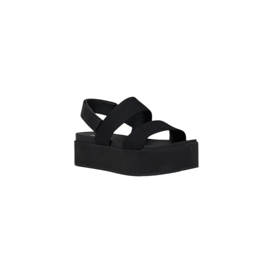 Calvin Klein Jeans Schwarze Plateau-Sandalen aus Bio-Baumwolle