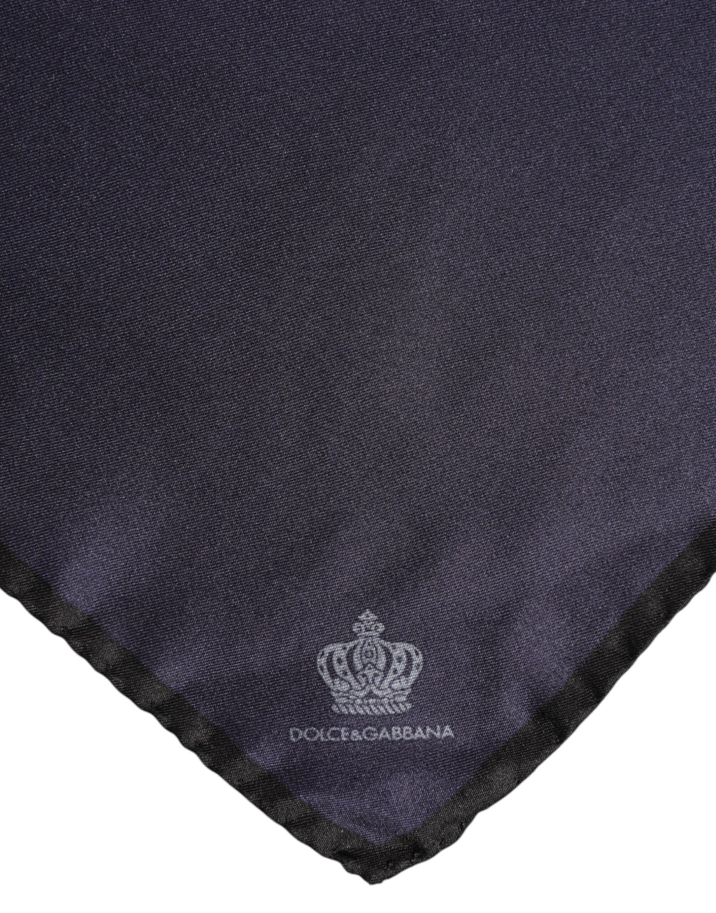 Dolce & Gabbana Blauer quadratischer Foulard aus Seide mit DG-Krone für Herren