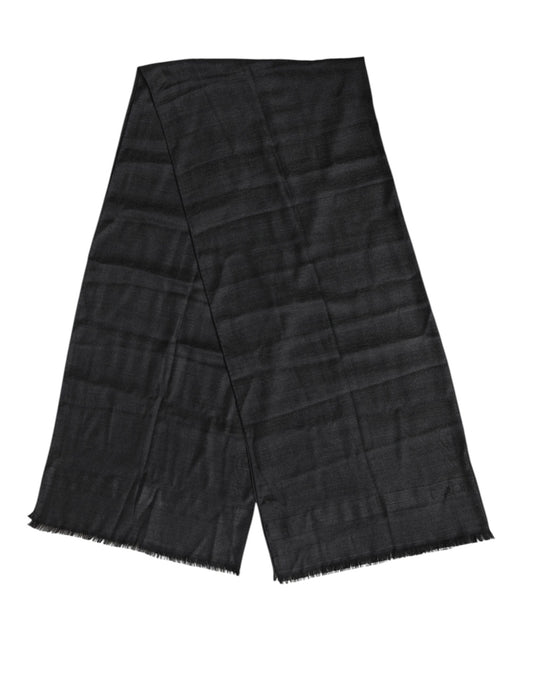 Dolce & Gabbana – Dunkelgrauer Halswärmerschal aus Kaschmir mit Fransen