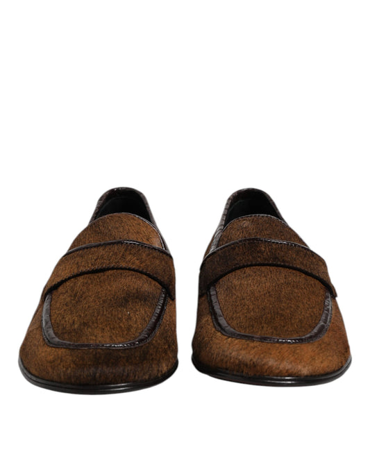 Dolce & Gabbana – Braune Slipper aus Leder für Herren