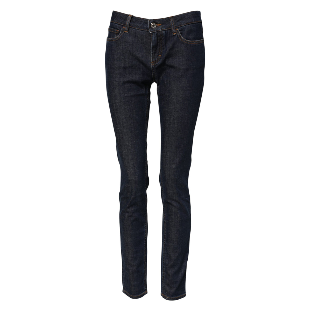 Dolce & Gabbana – Blaue Skinny-Jeans aus Baumwoll-Denim mit mittlerer Taille