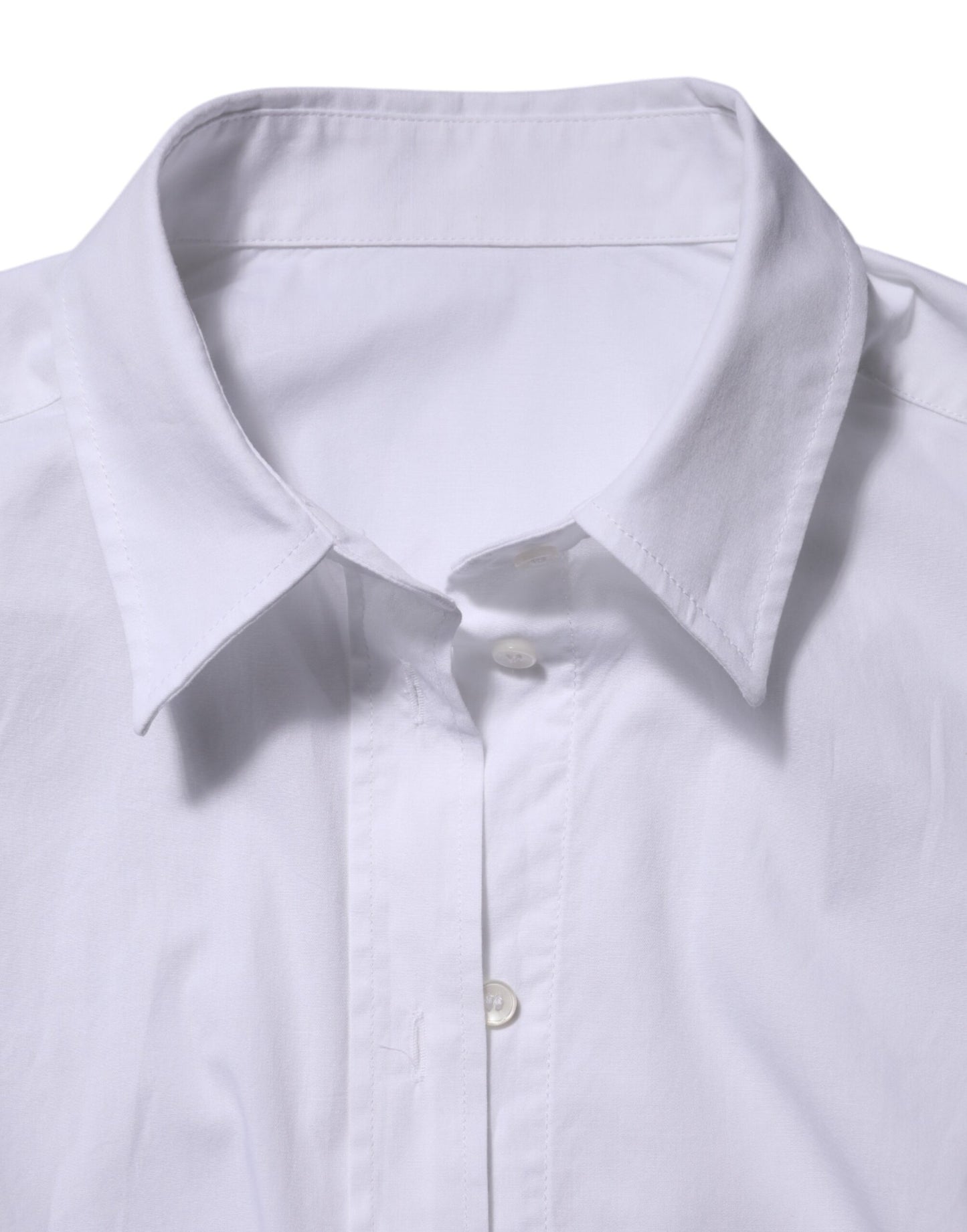 Dolce & Gabbana – Weißes Baumwoll-Oberhemd mit langen Ärmeln und Kragen